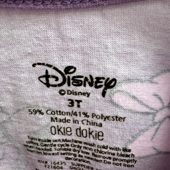 Disney 3T Girls Purple Minnie Mouse Bow Emotions Short Sleeve Tee Shirt Blouse - Picture 3 of 6